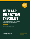 Cover of the Used Car Inspection Checklist, a printable 20-minute walk-around checklist for used car buyers
